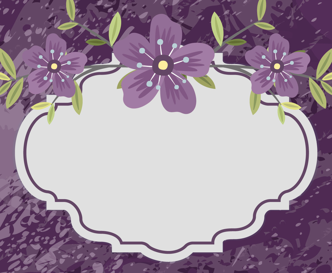Beautiful Purple Floral Illustration