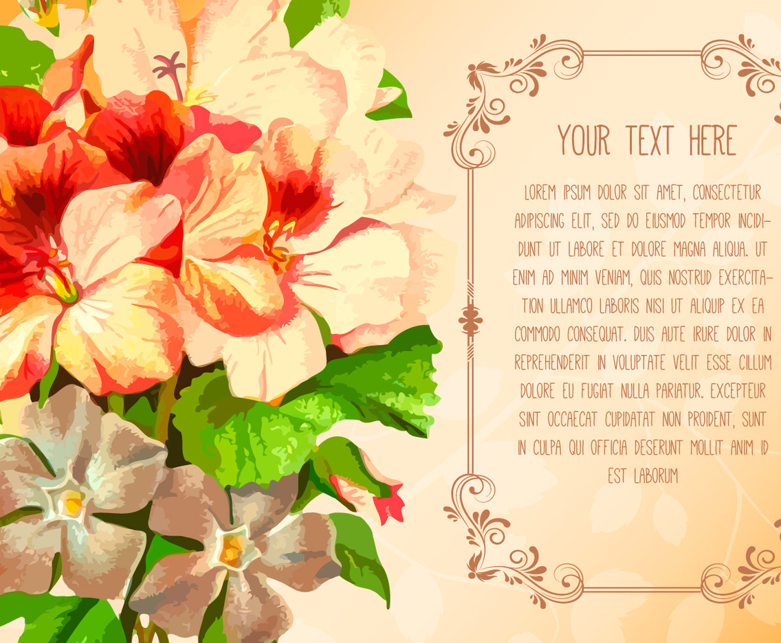 Floral Text Template Illustration