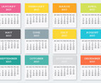 Colorful Pocket Calendar Cards Collection