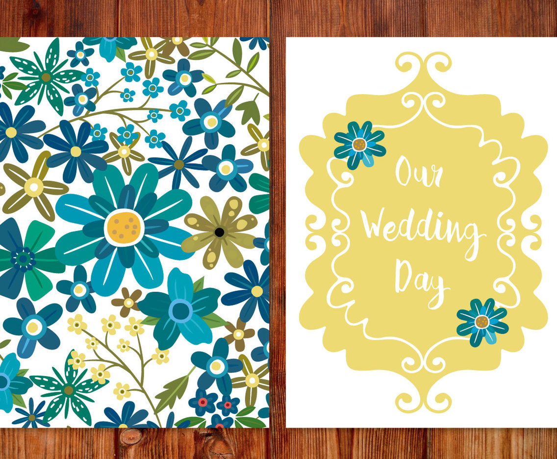 Beautiful Floral Wedding Card Illustration 