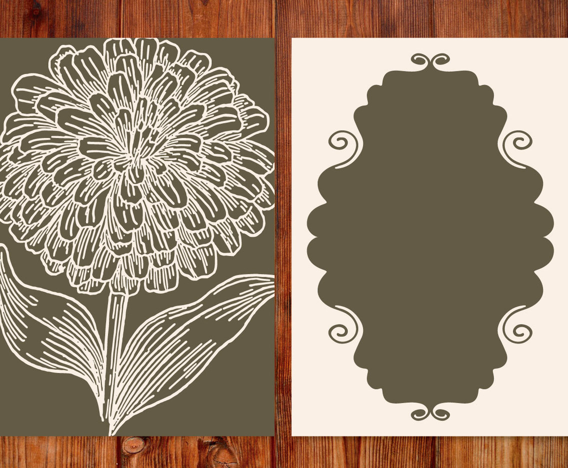 Vintage Flower Card Template