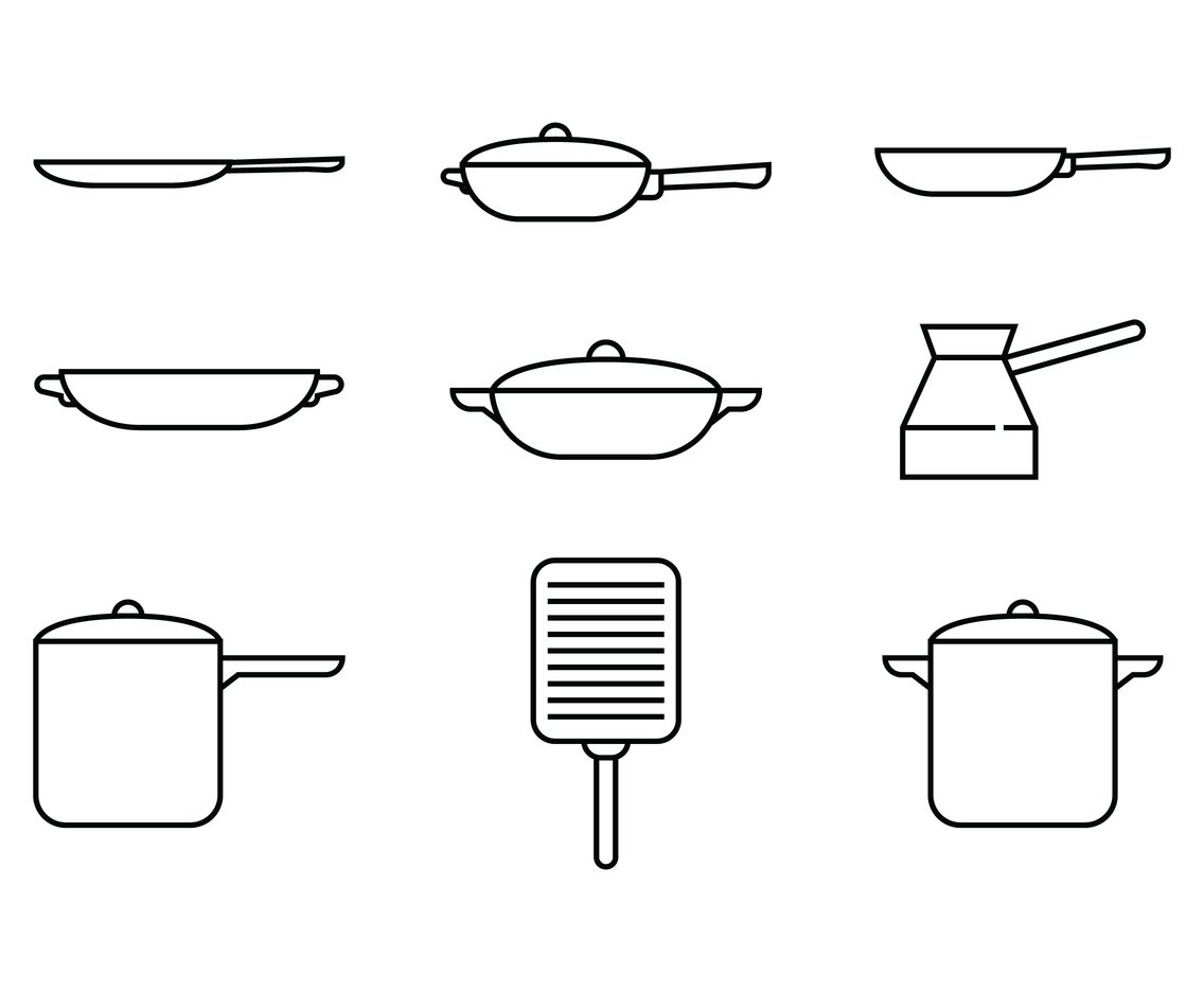Pan and Pot Linear Icon