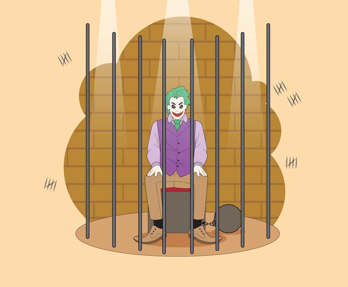 Free Joker In Jail Illustration