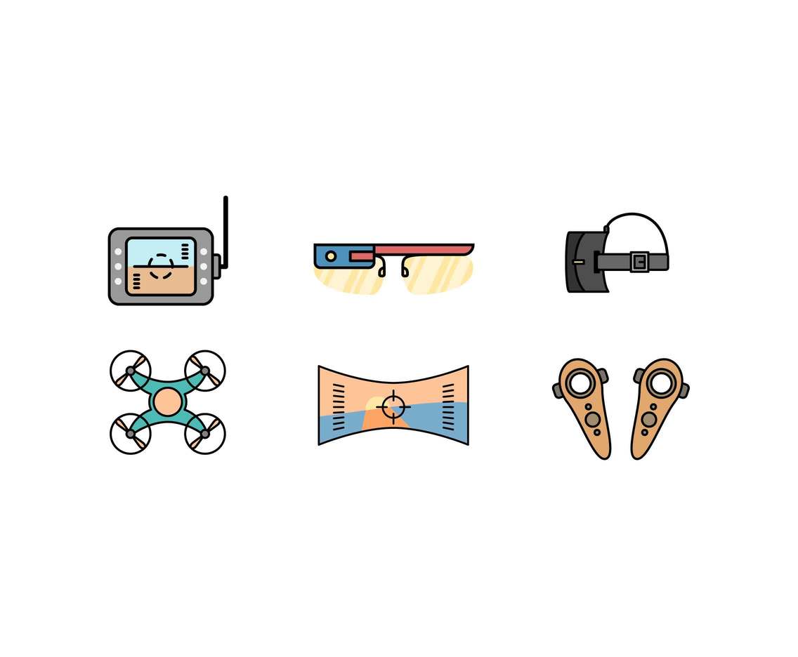 Free Unique Flying Camera Drone Vectors