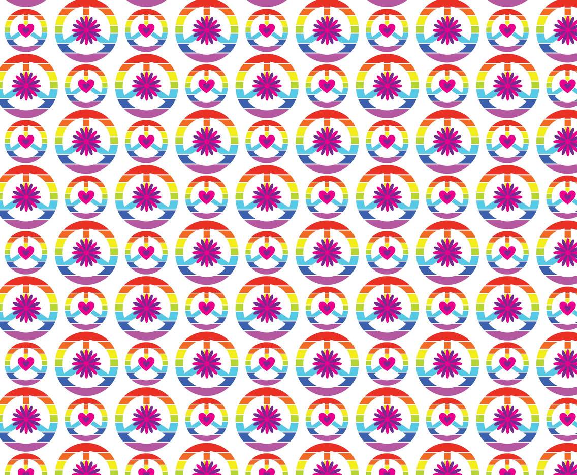 Rainbow Hippie Pattern Background