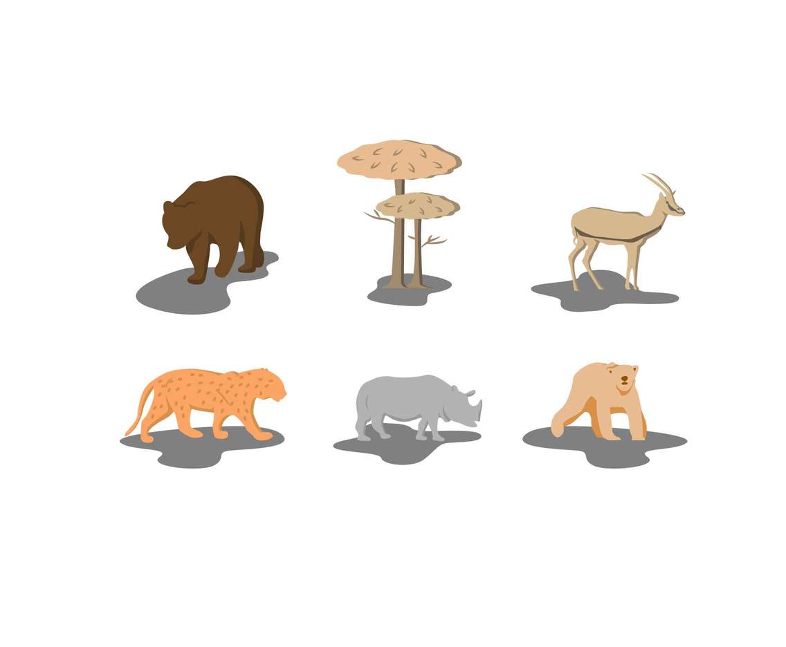 Free Unique Oryx and Savana Vectors