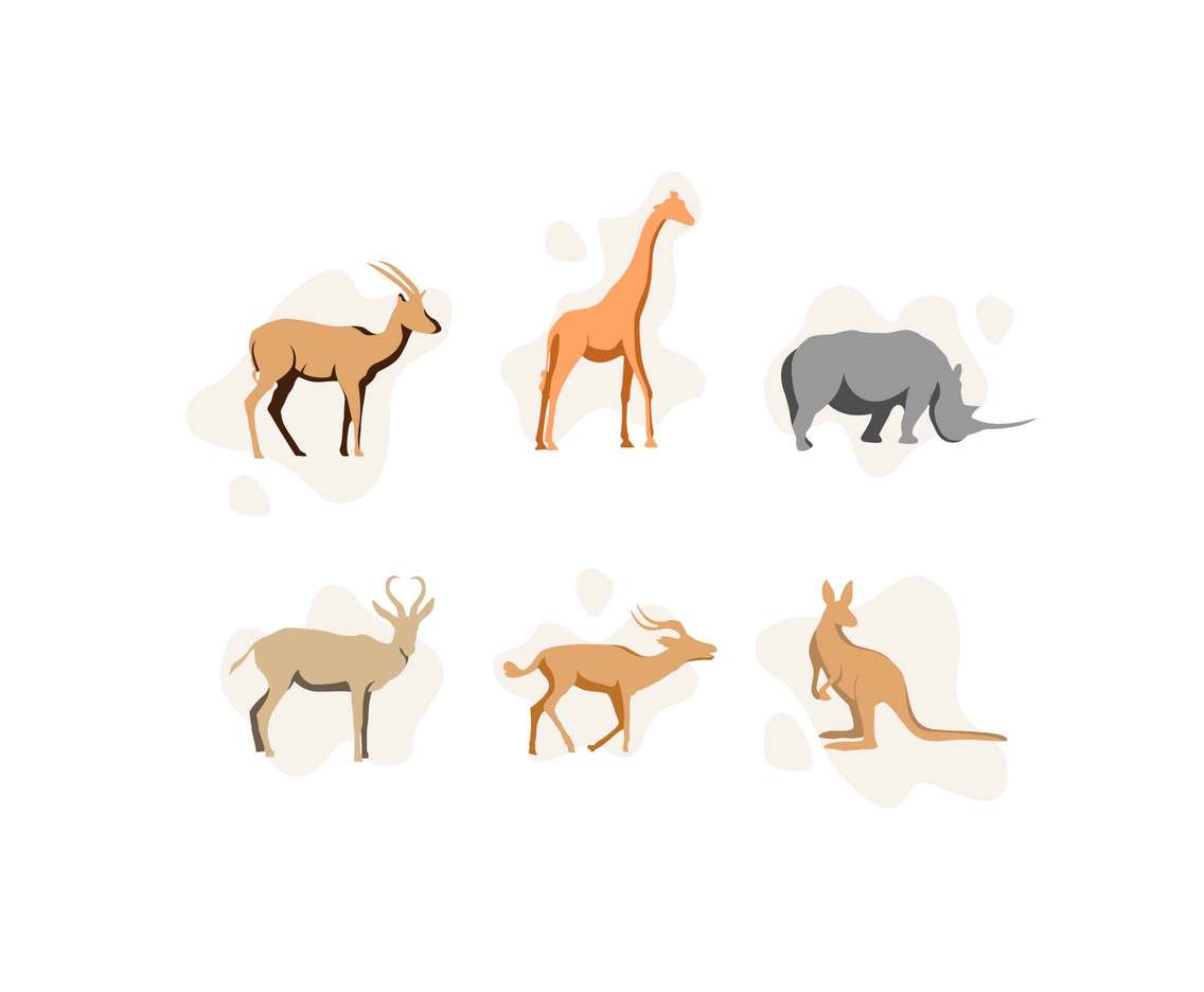 Free Unique Oryx and Savana Vectors