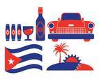 Cuba Flat Illustration Vector Set