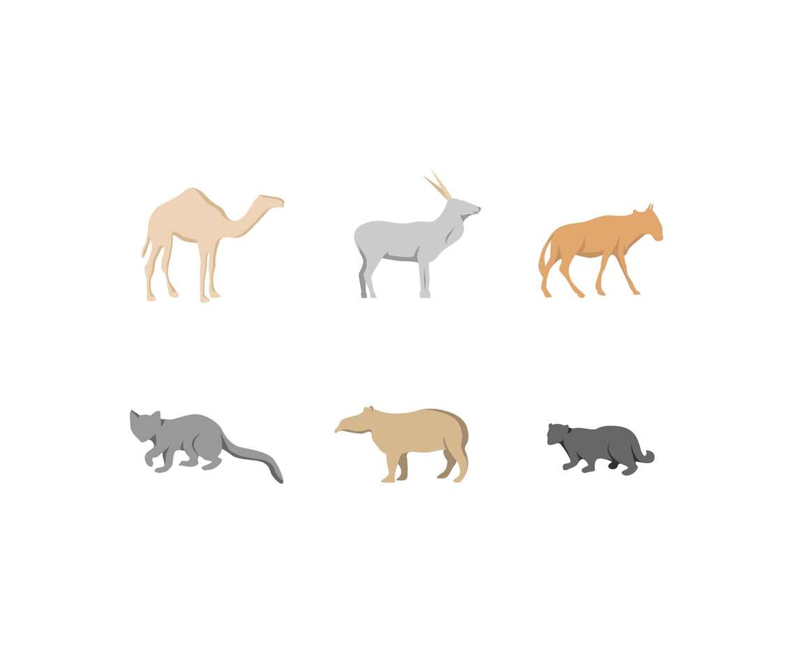 Free Unique Oryx and Savana Vectors