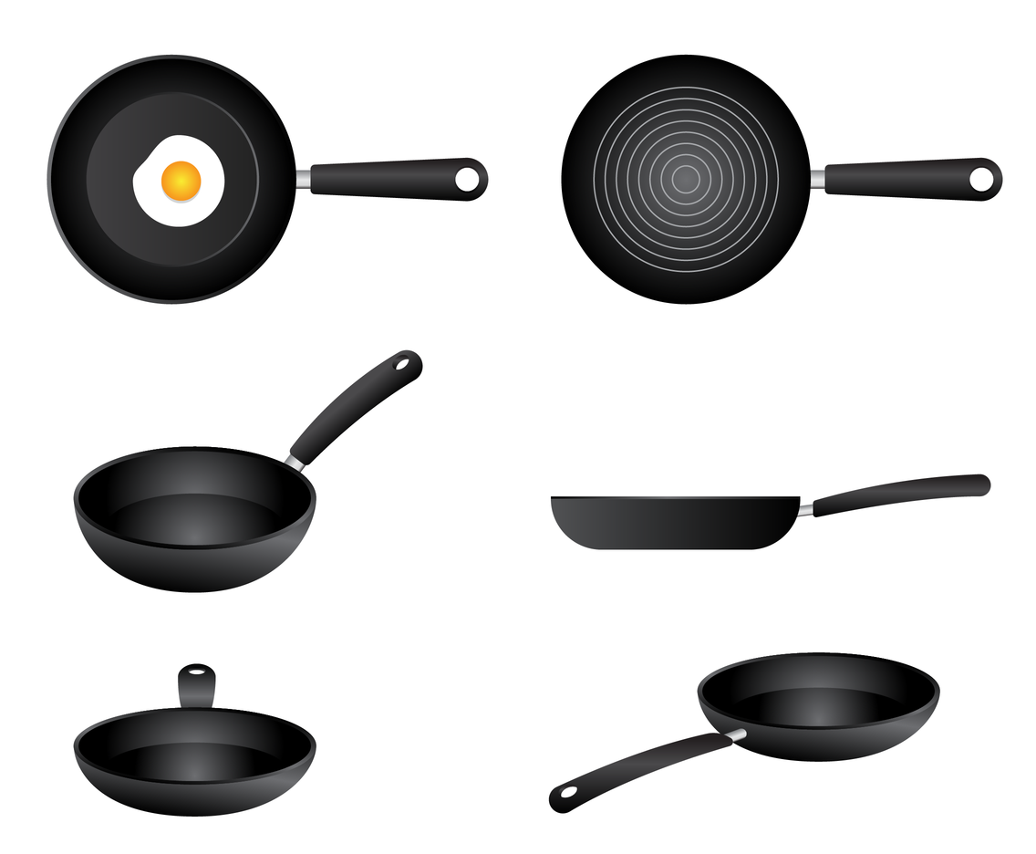 Premium PSD  Big frying pan 3d kitchen illustrations