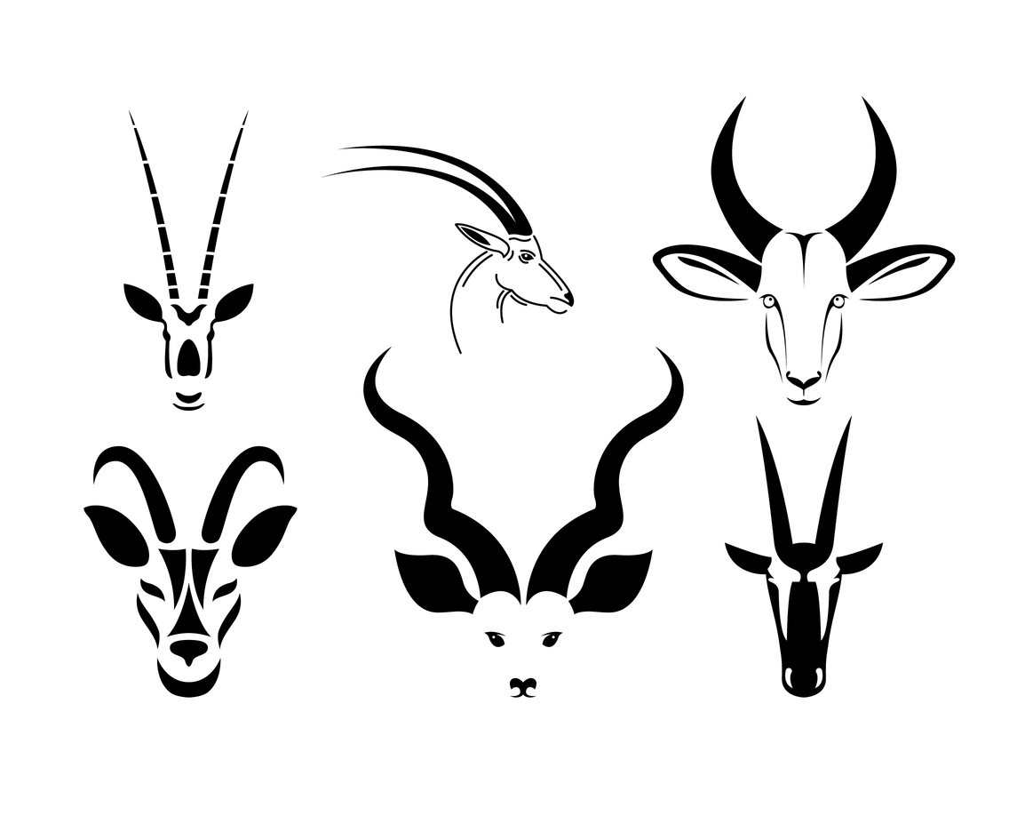 Oryx Head Icon Set