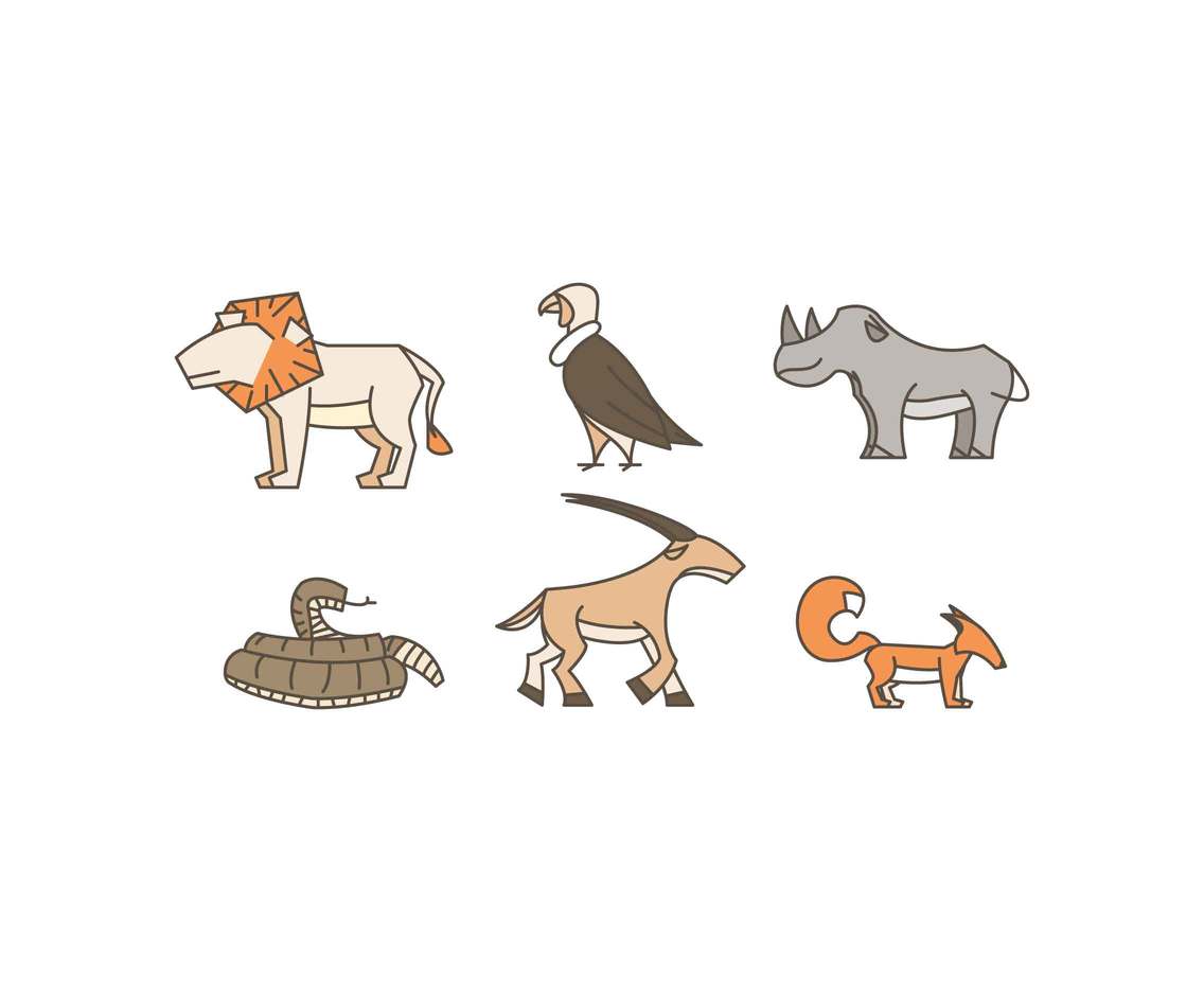 Free Unique Oryx and Savana Vectors