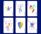 Flat Colorful Joker Card Vectors