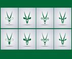 Green Oryx Head Icon Vectors
