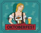 Oktoberfest Girl Illustration Vector 