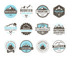 Mountain Adventure And Expedition Logo Badges Vector