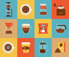 Flat Coffee Vector Icons