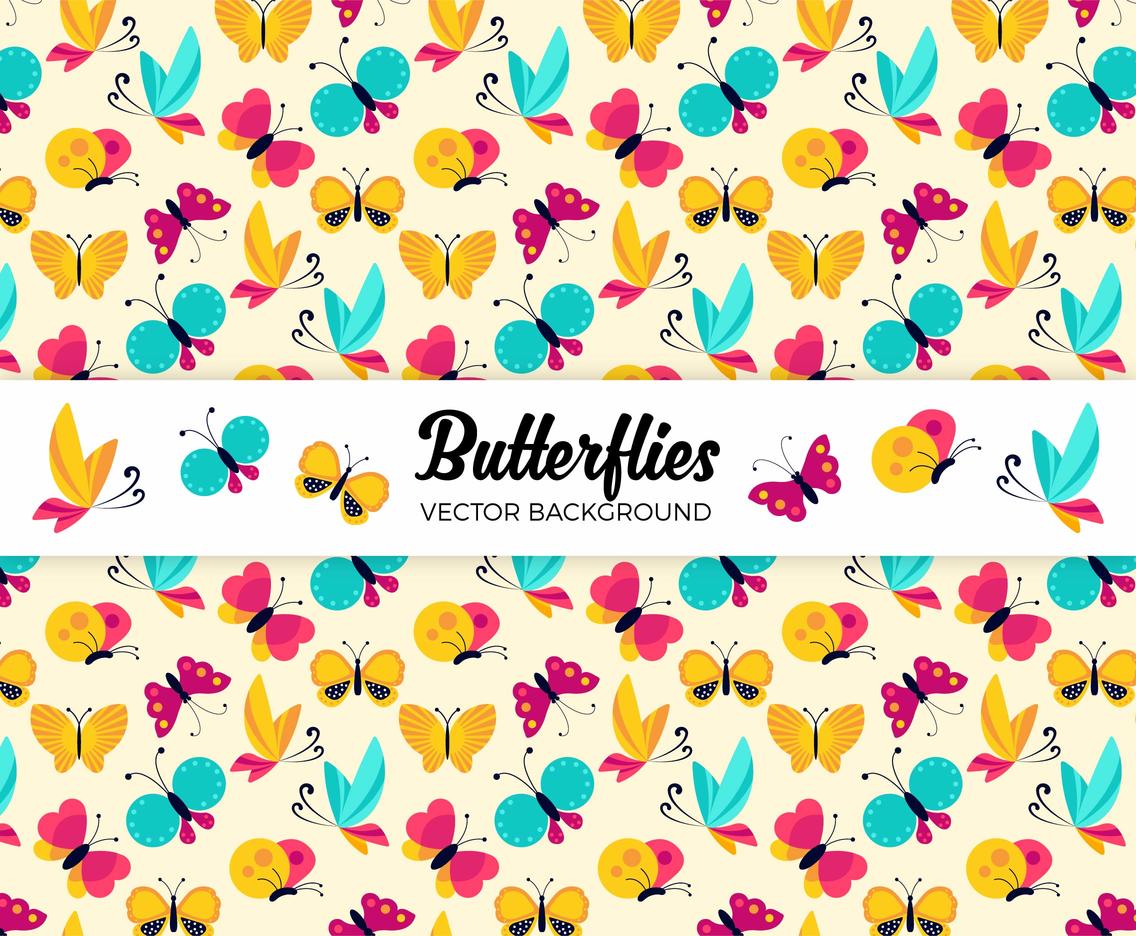 Colorful Butterflies Vector Background