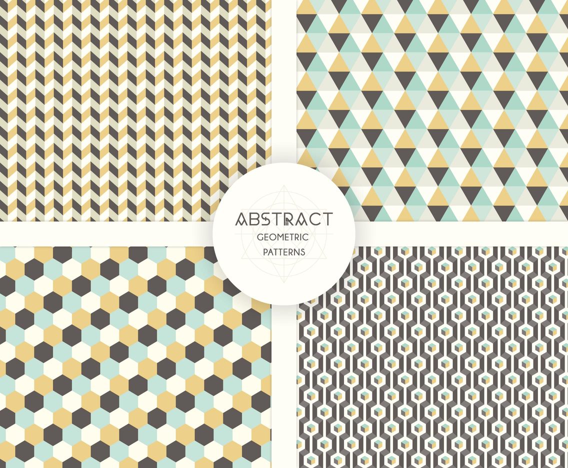 Abstract Geometric Seamless Patterns Vector