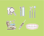 Dental Sticker Icons Vector 