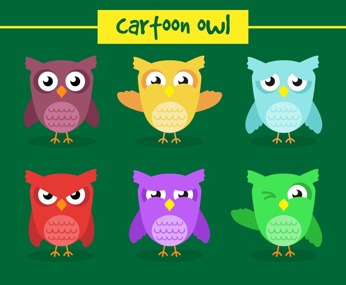 Cartoon Owl Illustration Vector