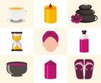 Vector Illustration of Various Spa Icons