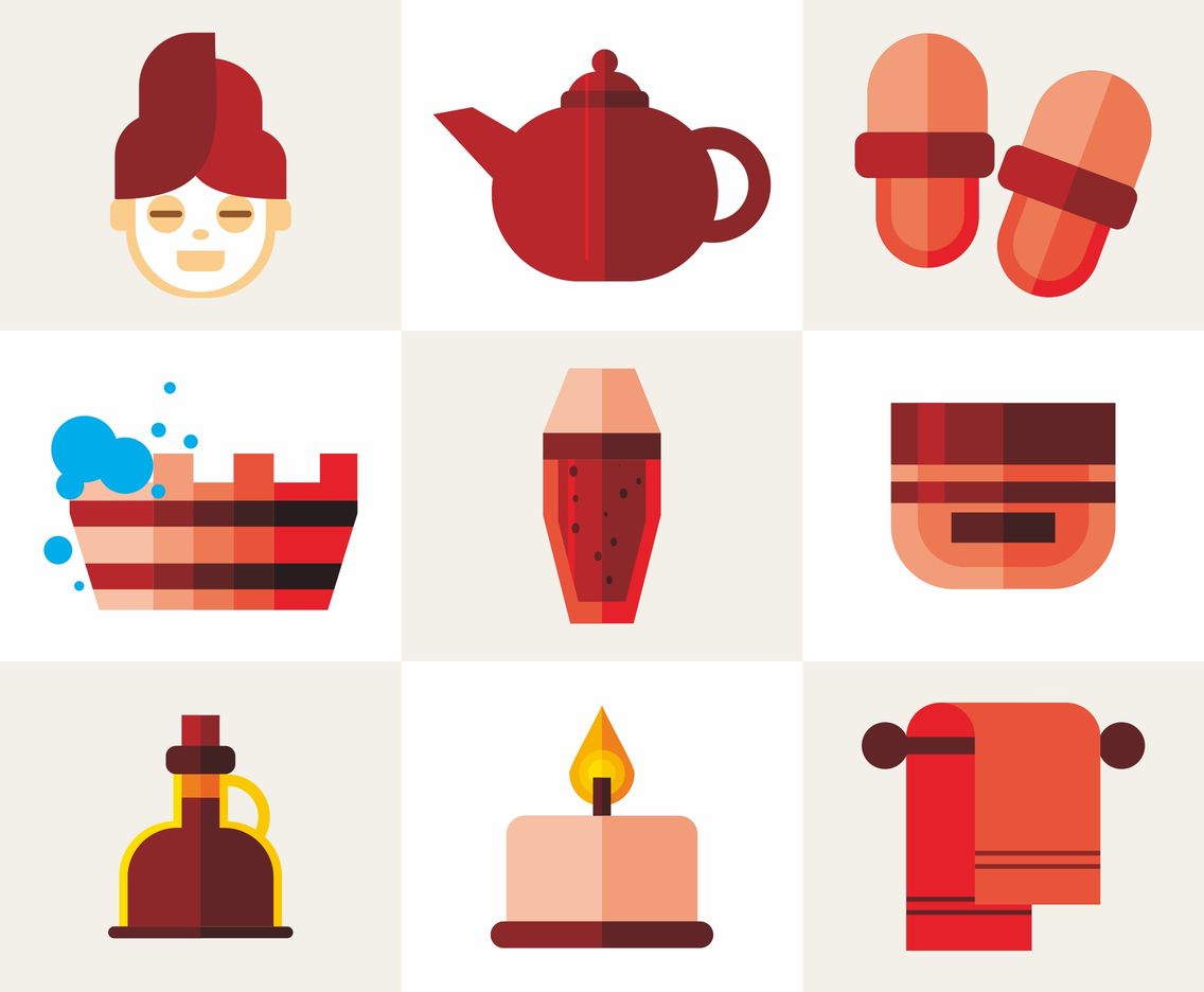 Vector Illustration of Various Spa Icons
