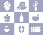 Vector Illustration of Various Spa Silhouette Icons