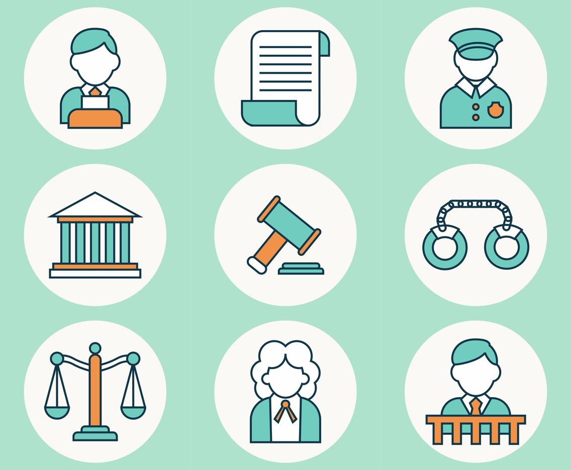Vector Set of Lawyer Icons