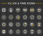 Clock And Time Vector Icon Set