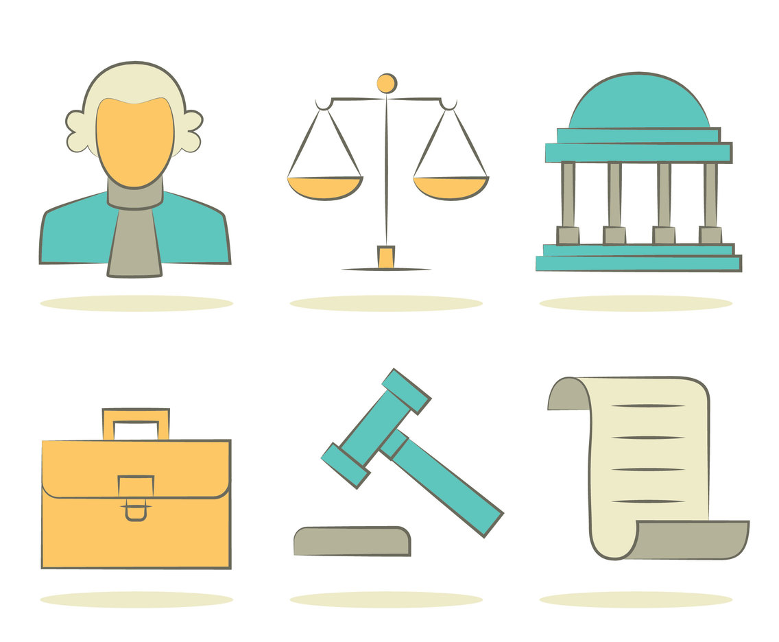 Lawyer Element Icons Vectors
