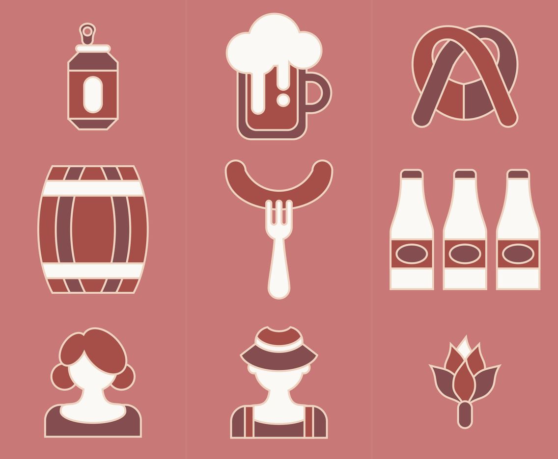 Flat Oktoberfest Vector Set