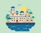 Free Travel At Santorini Illustration