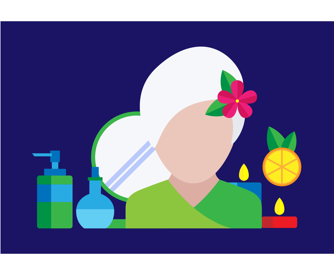 Flat Woman Facial and Spa Vector Elements  