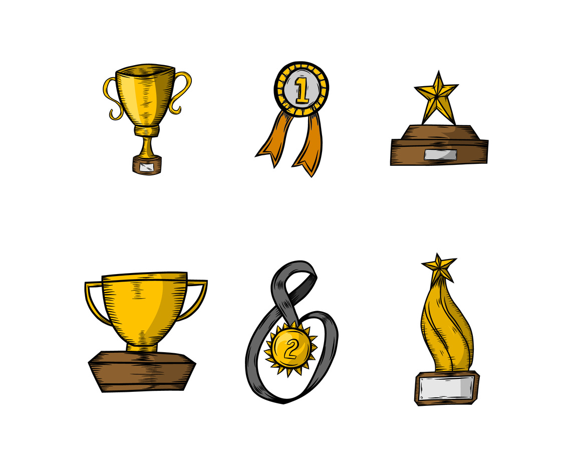 Sketchy Reward Icons Vector