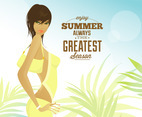 Summer Woman Vector Poster