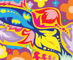 Vibrant Colors Hippie Background Vector