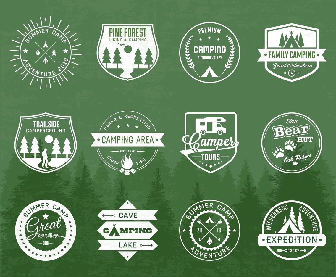 Retro Camping And Outdoor Adventure Logo Badges And Labels