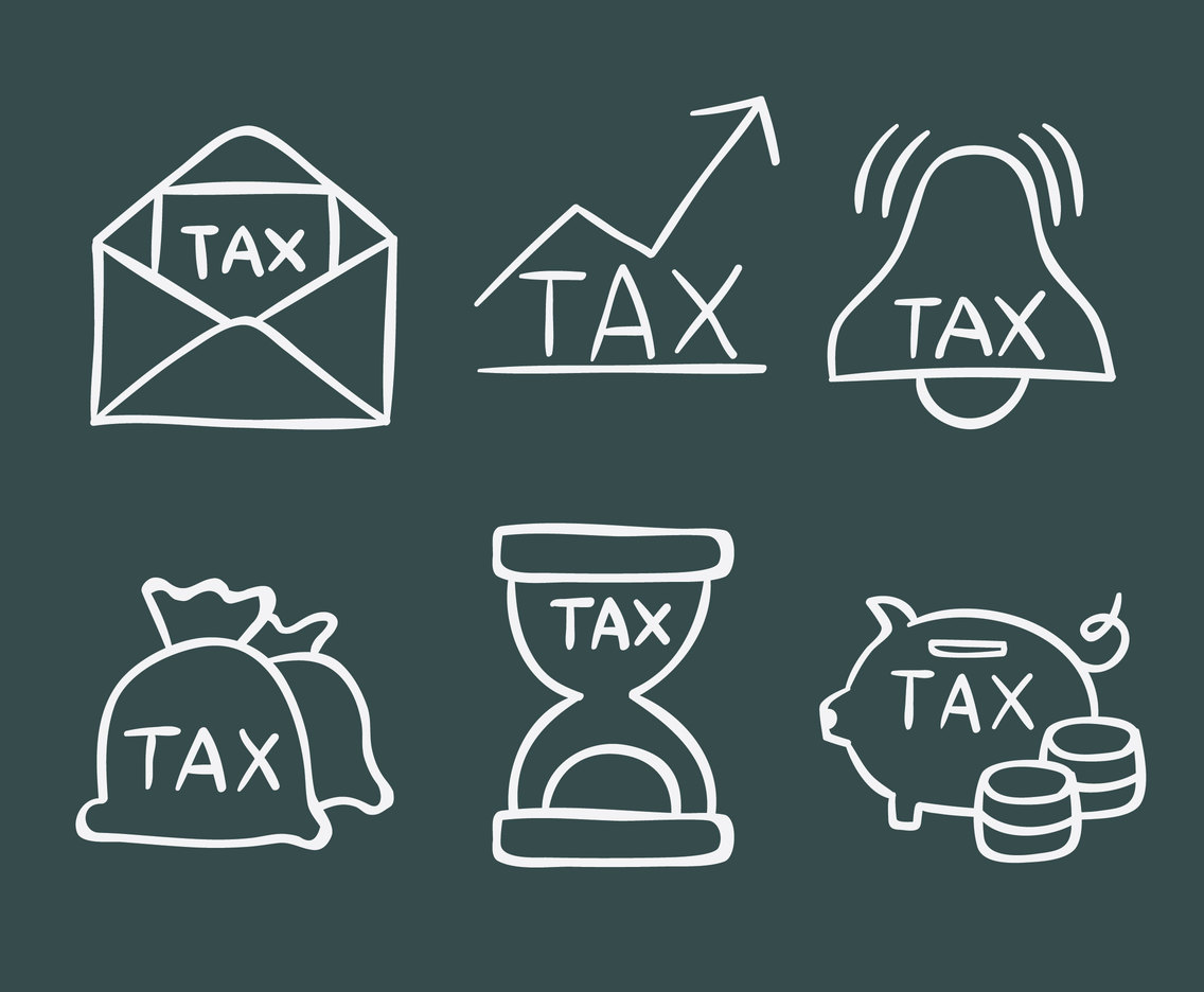 Sketch Tax Element Icons Vectors