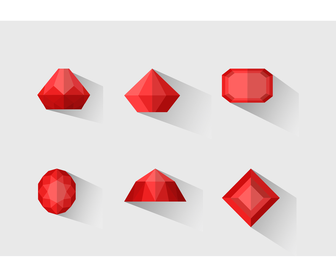 Red Gemstone Vector Set