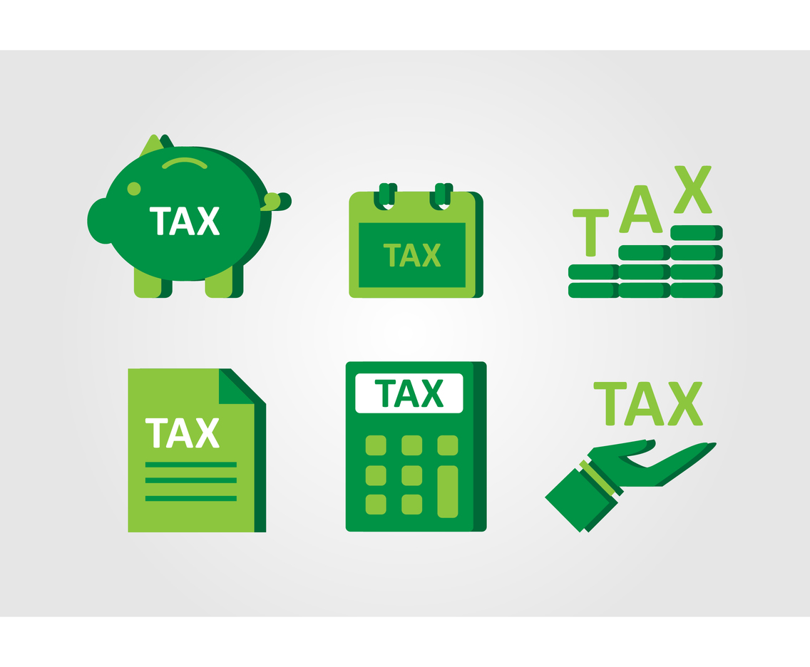 Green Flat Tax Icon