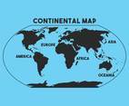 Continental map vector