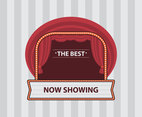 Red Lighted Theater Stage Vector 