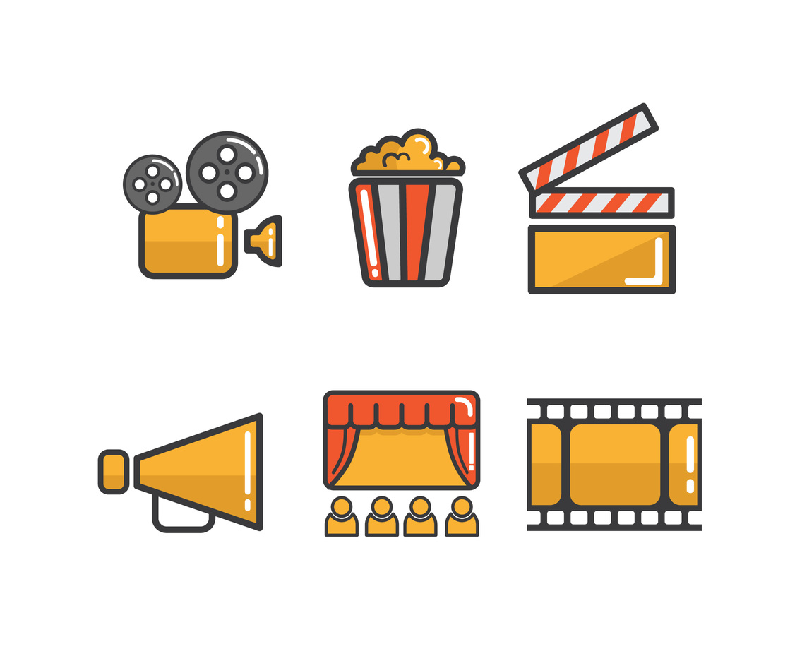 The Theatre Icons Vector