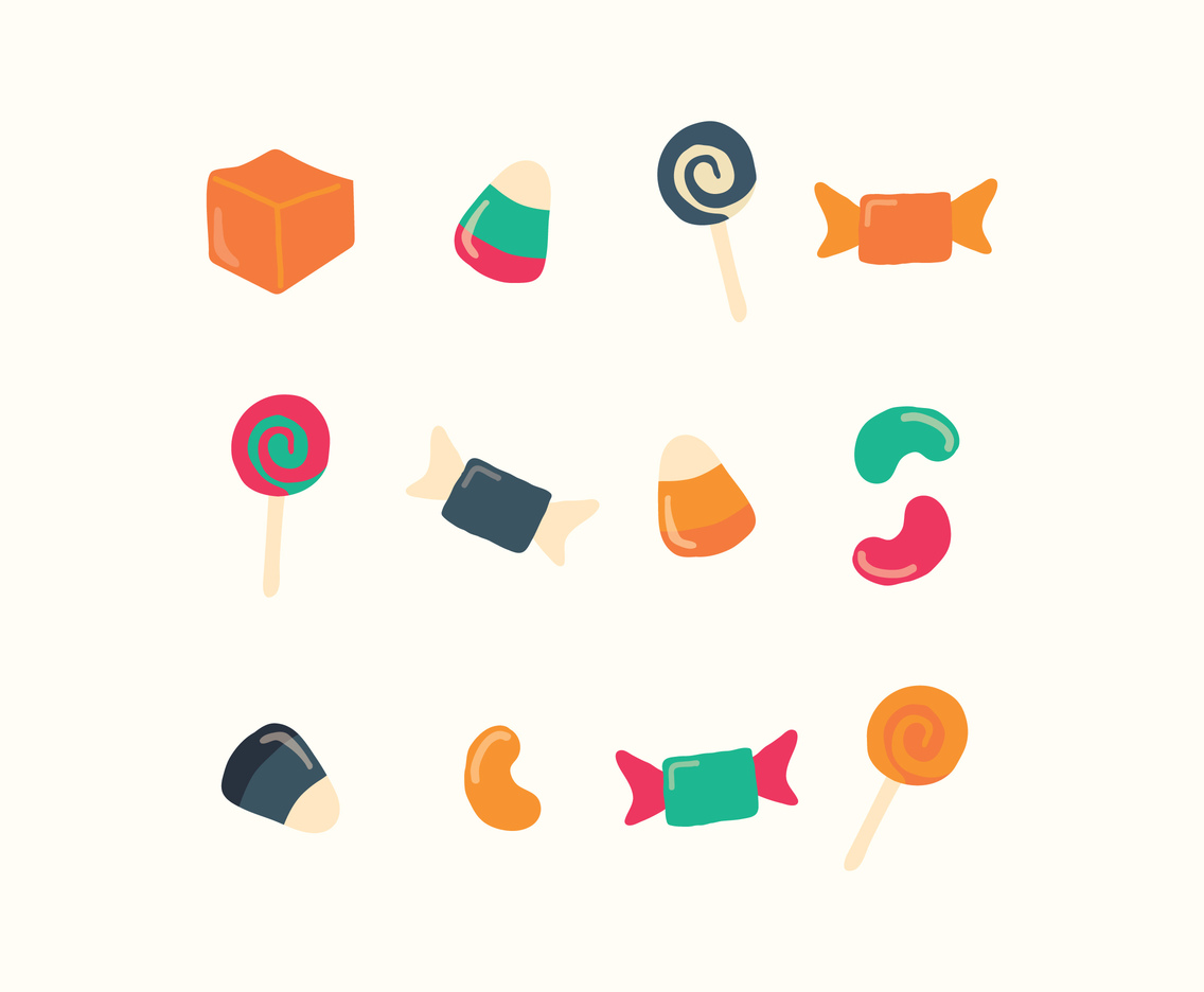 Set Of Colorful Candies