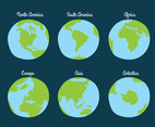 Globe Continent Collection Vector