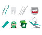 Dental Clinic Element Icon Vectors 