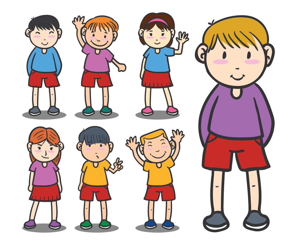 Kindergarten figures vector set