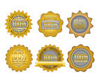 Satisfaction Gold Gradient Badge Vectors