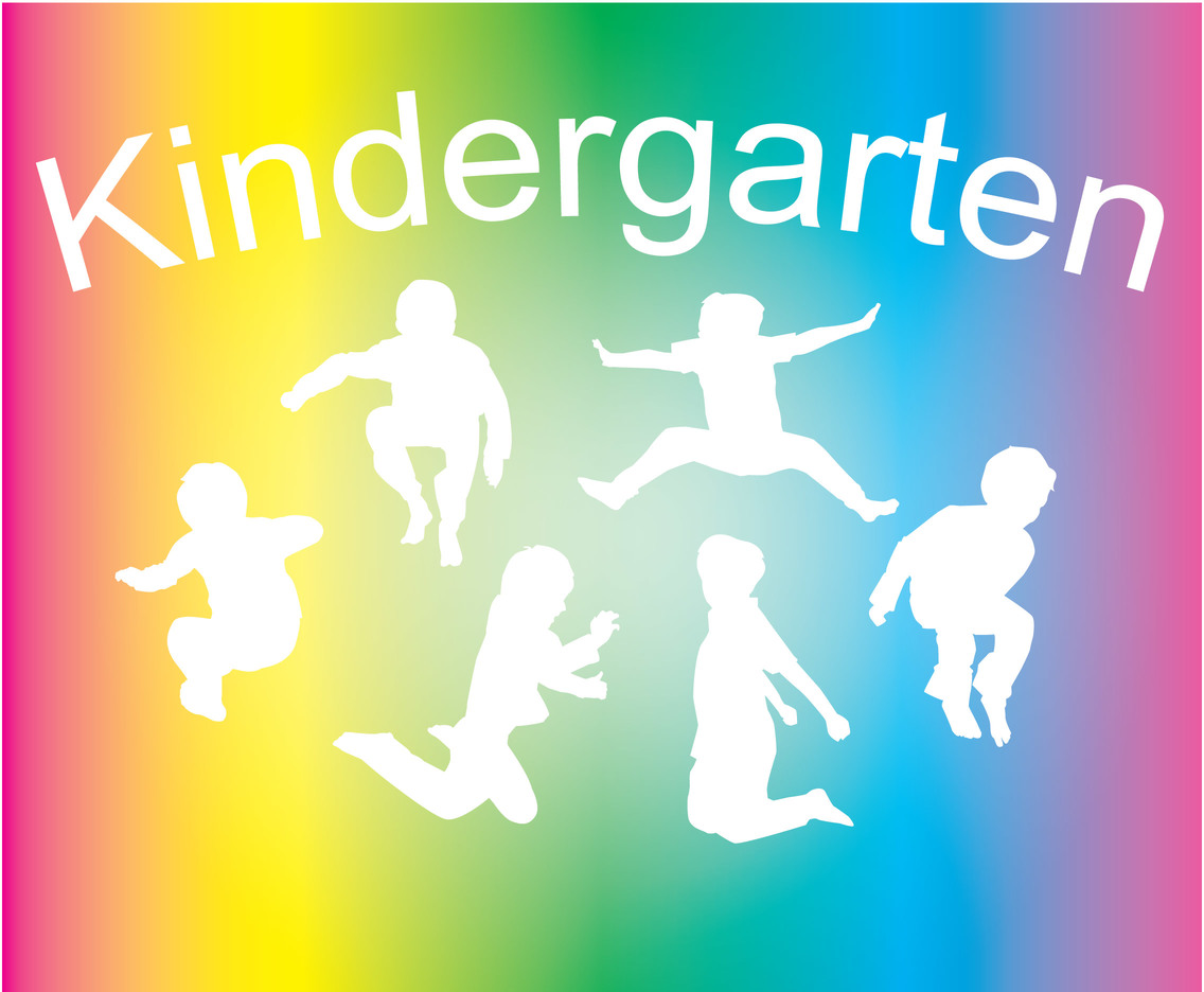 Jumping Kindergarten Boys Silhouette 